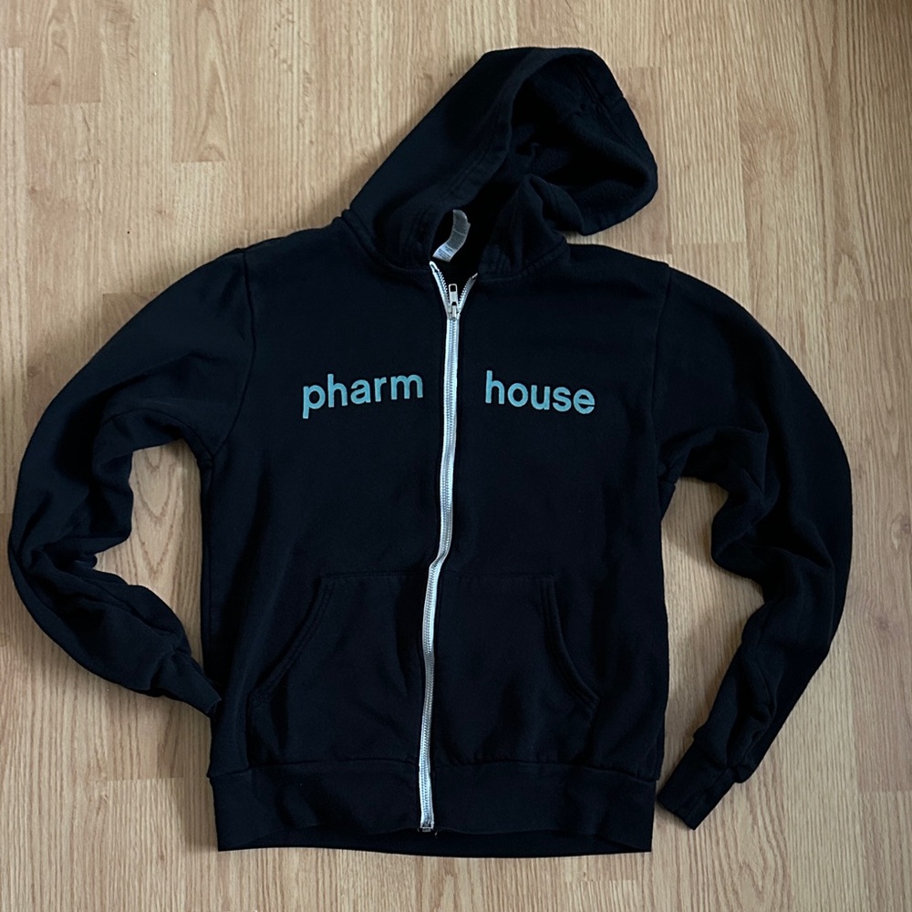 Black Zip-Up Hoodie Pharm House